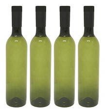 4 Pcs Plastic Wine Bottles With Screw Caps Green 750ml For Brewing