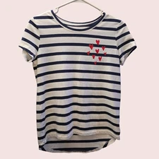 Old Navy Juniors 14 XL Navy & White Stripe Red Hearts Accent