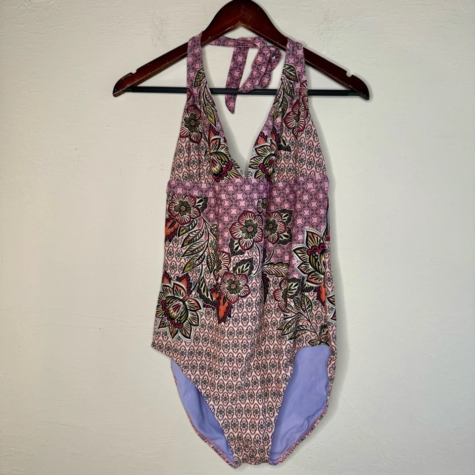 Traje de baño halter rosa y púrpura Prana Lahari talla XL Foto 2 de 4