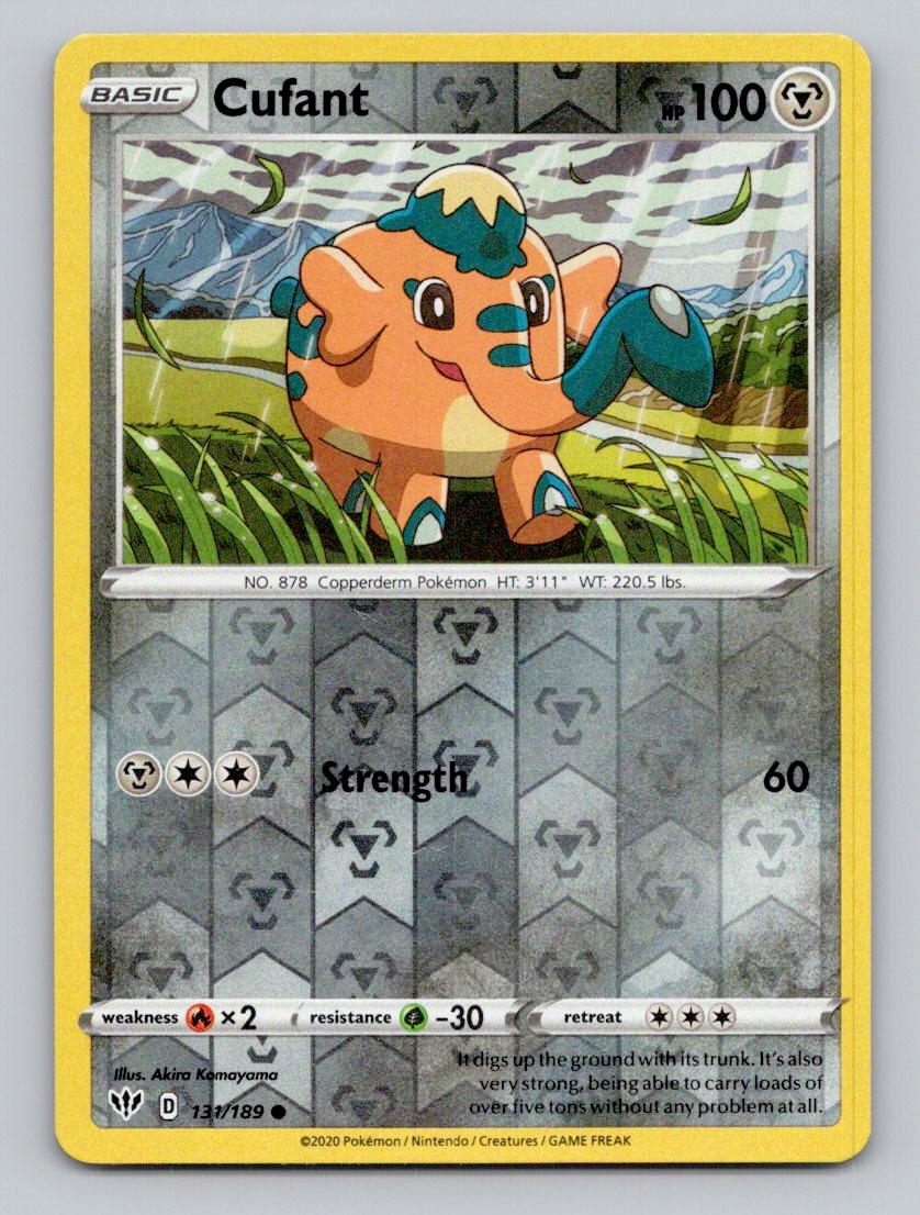 Reverse Holo Cufant 131/189 Common Darkness Ablaze Pokemon