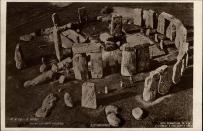 Stonehenge Salisbury Wiltshire England Aerial view vintage postcard s643