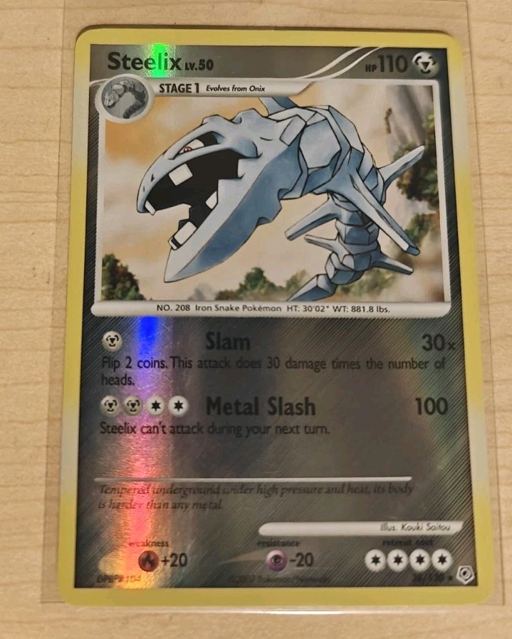 Pokemon TCG Steelix 38/130 Diamond and Pearl Reverse Holo- LP/NM