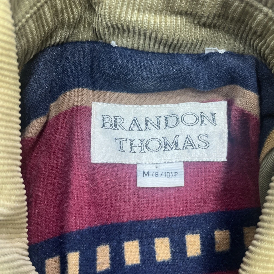 Chaqueta De Colección Brandon Thomas Mujer M Pequeña Tarea Granero Abrigo Verde Manta Forrada Foto 3 de 4