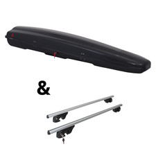 Für Opel Karl Fließheck C16 - Dachträger Menabo Sherman & Dachbox Arjes 280 Neu