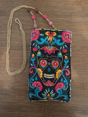 Mary Frances Sugar Rush Skull Purse Crossbody Whimsy Goth Beaded  Cinco De Mayo 