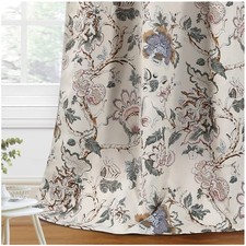 Classic Floral Print Grommet Curtains - 2 Panels