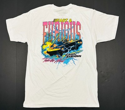 Raw Form Fast & Furious Take The Wheel Colorful Graphic Mens White XL Shirt NWOT