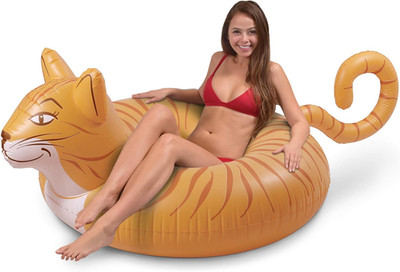 Meowzers the Cat Party Tube Inflatable Raft, Float in Style (For Adults and Kids