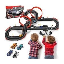 30 FT Slot Car Race Tracks Sets Toys for Ages 8-10 -1:43 Dual Race Car Track ...