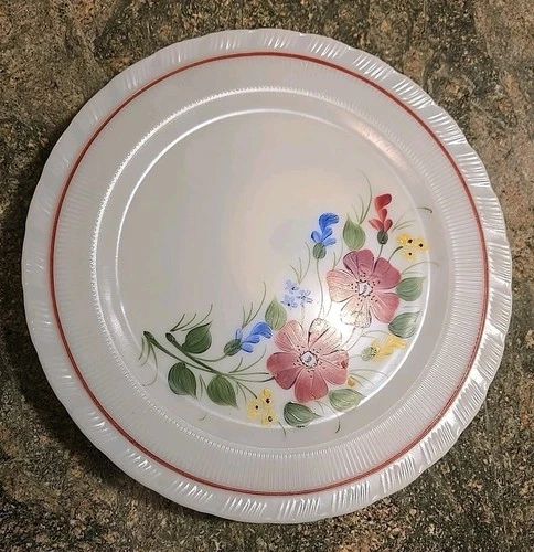 Macbeth Evans Petalware Mountain Flowers Depression Glass Platter 12"