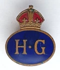 H.G Home Guard WW2 Vintage Enamel Button Hole Badge.    EB3-5