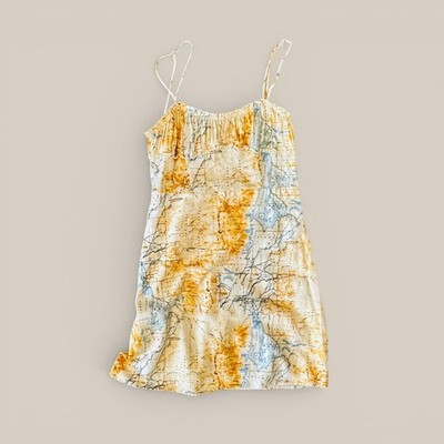 Urban Outfitters Antique Grand Teton Map Print Mini Slip Dress Small XS