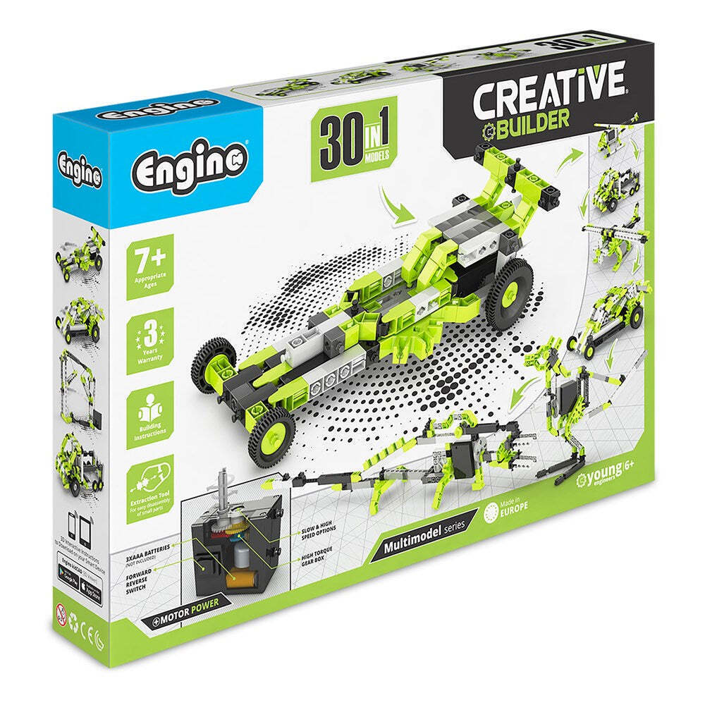 Engino Creative Builder Motorised Vehicle 30 Models Cars/Crane Toy Kids 7y+ - Main Image