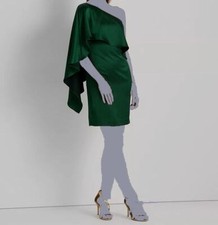 Lauren Ralph Lauren Women's Green One-Shoulder Sheath Dress Size 4