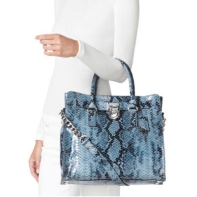 Michael s Kors Blue Snakeskin Hamilton Bag