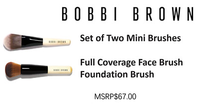NEWBOBBI BROWN Fullcoverage Brush Set of 2 foundation brushes Mini travel sealed
