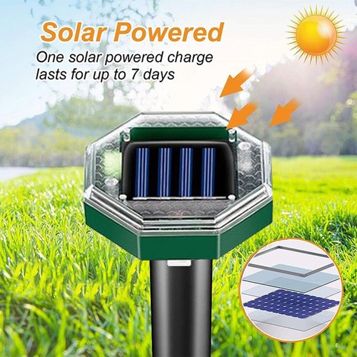 Maulwurf Vertreiber 8 Stück Maulwurfschreck Wühlmausschreck Solar Ultraschall - Bild 3 von 16