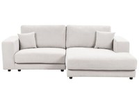 3-Sitzer Ecksofa L-FöRmig Weiß Mit Chaiselongue Links 2 Dekokissen Lofoten