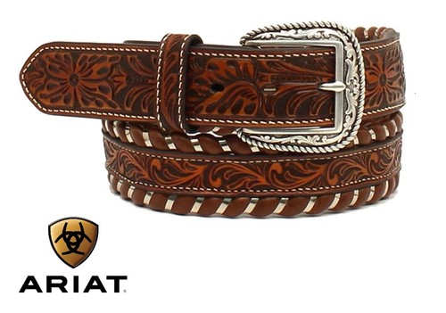 Ariat ~Western LEATHER BELT~ Silver 