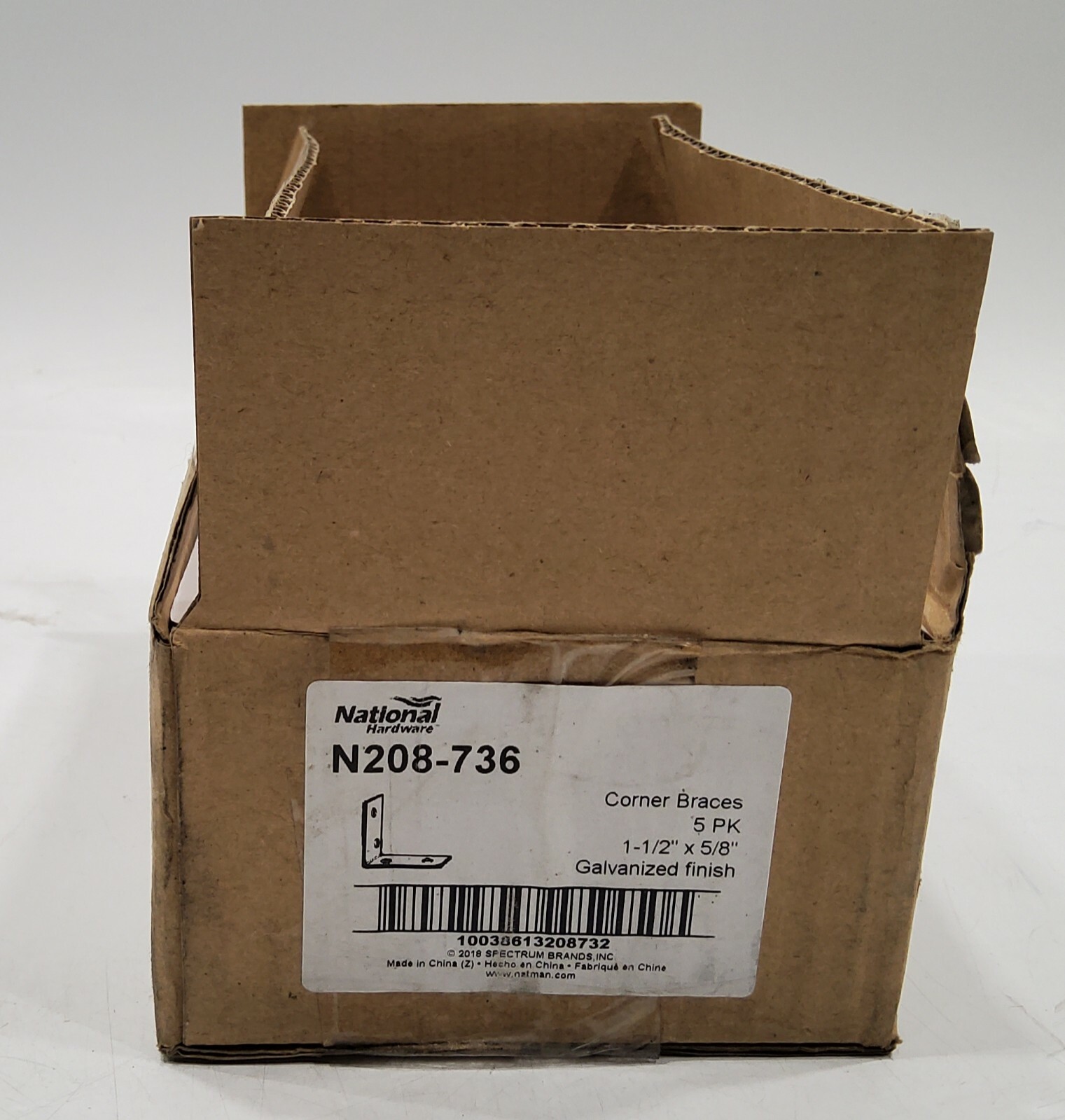 National Hardware Corner Braces N208-736 1 1\2x5\8 in. V115 box 5pack, New