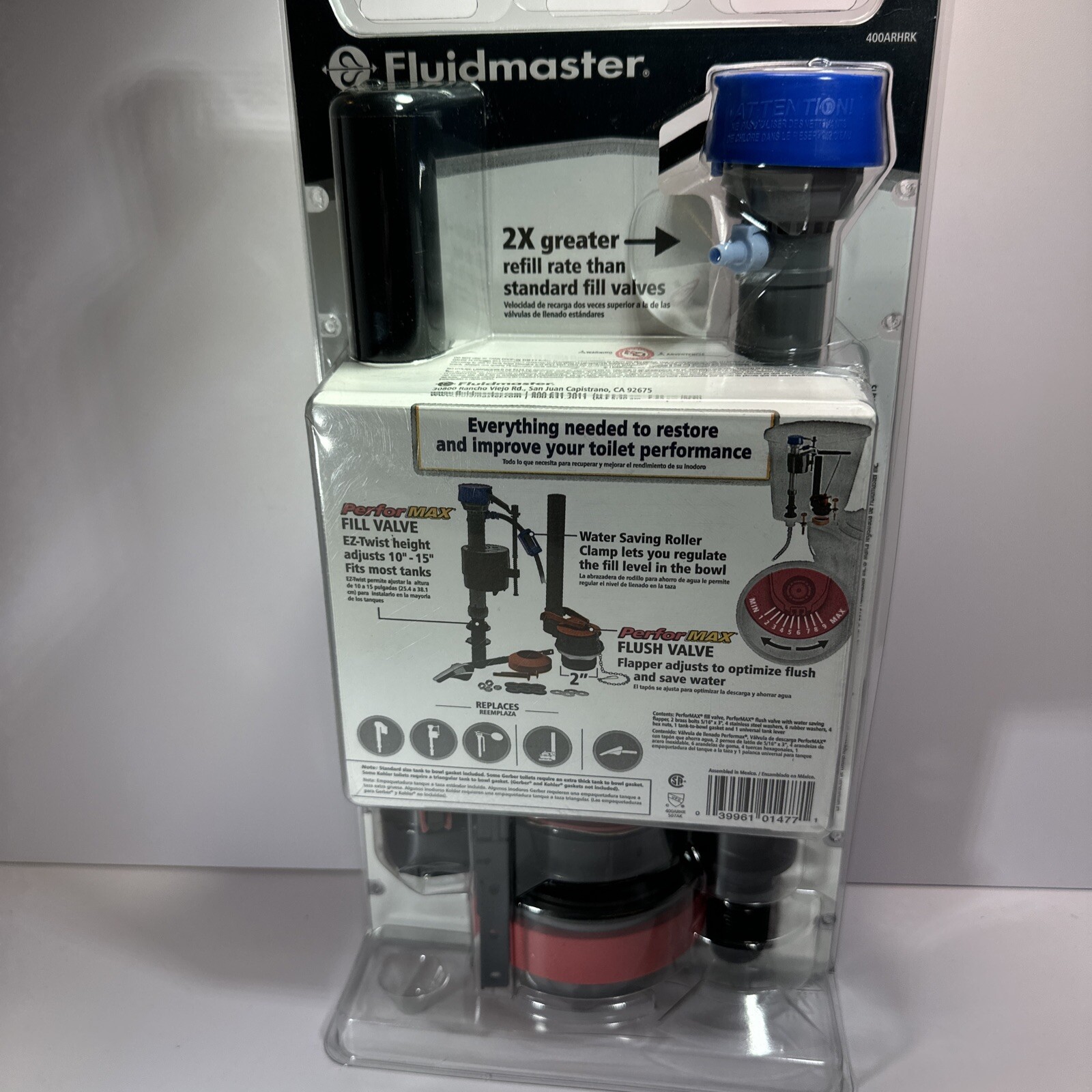 Fluidmaster PerforMAX All-In-One Toilet Repair Kit Flush Valve and Fill Valve