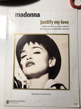 MADONNA "Justify My Love" - RARE original SHEET MUSIC 1990