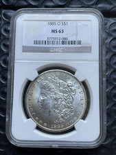 1885-O  Morgan Dollar NGC MS 63 Beautifully Toned On Face Edge US Mint Graded!