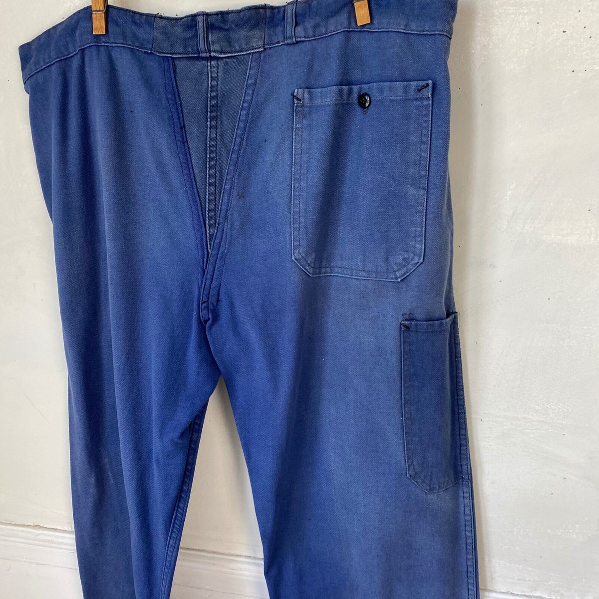 Vintage French work chore pants blue farmers 1920s trousers 40