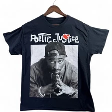 2Pac Poetic Justice T-Shirt Medium M Tupac Shakur 2Pac Black Hip Hop