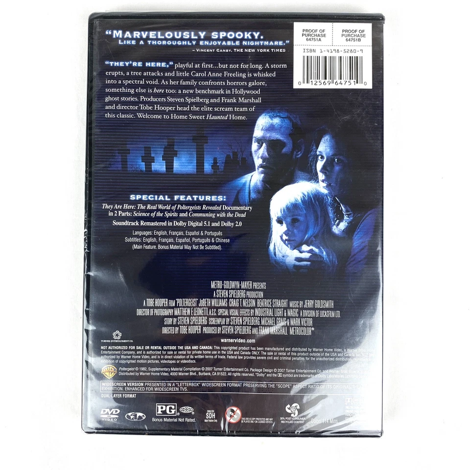 POLTERGEIST Sealed New DVD Steven Spielberg HALLOWEEN HORROR Movie - Free Ship - Image 2 of 4