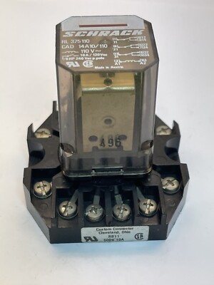 RL375110 Schrack Relay 110VAC RL375110 CAD14A10/110 11-PIN OCTAL (24A78)