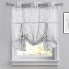 Bathroom Curtains Window Sheer Tie Up Shade Blind For Small Windows Set Light Fi