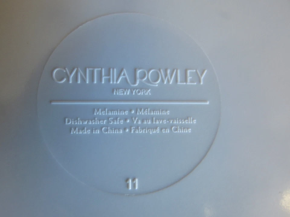 Cynthia Rowley Plates Lunch Dessert Salad 8 Inch Melamine Floral Set of 8 - Image 4 of 4