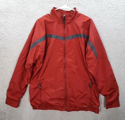 Vintage Nike Track Jacket Adult Large Red Black Windbreaker Streetwear 1990s Y2K