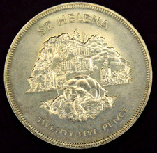 Bimetall Münze St. Helena 25 Pence