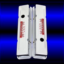 Sbc Chrome Valve Covers With 350 Red High Performance Emblems Factory Height