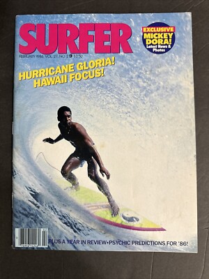 FEB 1986 • Surfer Magazine • DANE KEALOHA COVER •Tom Curren