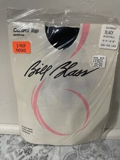 Vintage Bill Blass Control Top Pantyhose Black Med/Tall NOS - 2 pair package