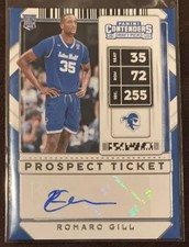 Romaro Gill Seton Hall Basketball Panini Contenders Autograph Rookie card auto