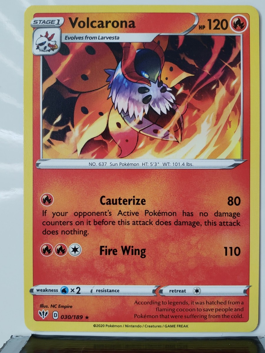 Volcarona 030/189 NM / M - RARE Darkness Ablaze Pokemon Card $2 Flat Shipping Volcarona 030/189 NM / M - RARE Darkness Ablaze Pokemon Card $2 Flat Shipping