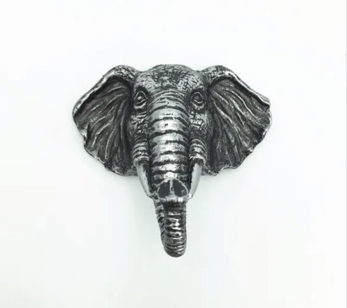 Abrigo plateado con cabeza de elefante toalla montado en pared animal colgador decoración colgante - Imagen 2 de 2