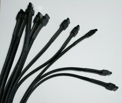 SATA 3 6Gbps cable - Black sleeved - Straight to Angled - 18'' (45 cm)