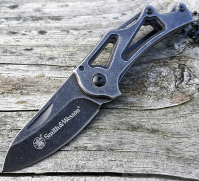 Smith & Wesson Keychain Folding Knife 2'' Stainless Steel Blade Stainless Handle