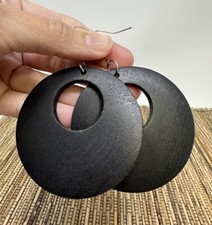 Black Wooden Earrings Vintage Bohemian Boho Tassel Dangle Women Wood Earrings