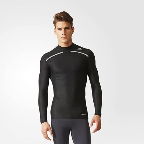 Adidas Techfit Chill Long Sleeve Compression Top T-shirt Medium Men Black  New | eBay