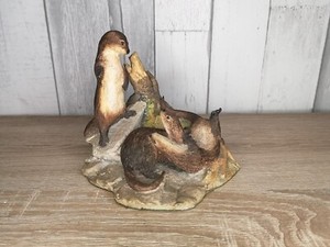 Aynsley Mastercraft Otters Playing Figurine Hand Painted