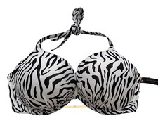 Victoria's Secret Swim Bikini Top Nwt Black White Zebra Bombshell 2 Cups 32B
