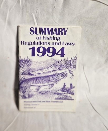 1994 Pennsylvania PA Fishing Regulations and Laws Booklet | eBay