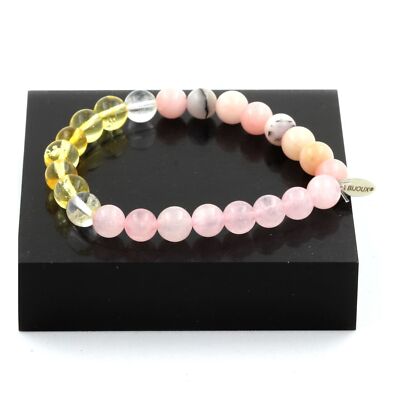 Philip Jones Bracciale Con Ciondoli In Quarzo Rosa E Buddha – Gioiello Contemporaneo Per Donna E Uomo