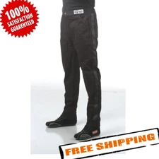 RaceQuip 112006 Black Single Layer Driving Pants; Size Extra-Large (XL)